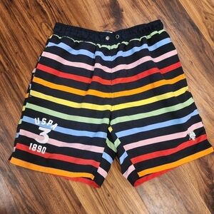 U.S. Polo Assn. Rainbow Stripe Swim Trunks